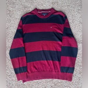 Tommy Hilfiger Men's Crewneck Sweater‎ - Red and Navy
